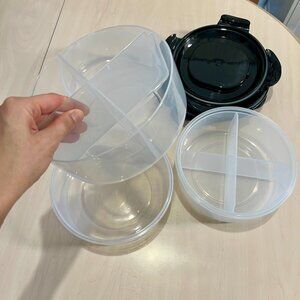 Set of 3 lockable food containers